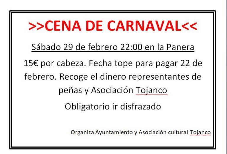 Cena Carnaval Villaviudas 2020