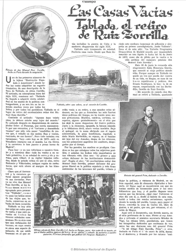 Página de la revista Estampa (9-1-1932) sobre Tablada: «Las casas vacías de Tabla Zorrilla»