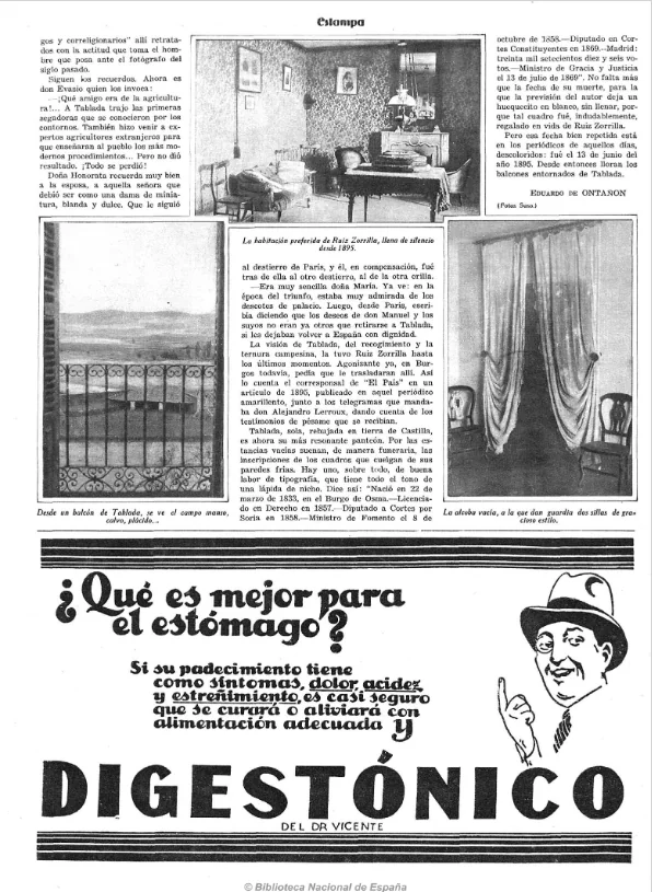 Segunda página del reportaje de Estampa (9-1-1932) sobre la finca de Ruiz Zorrilla